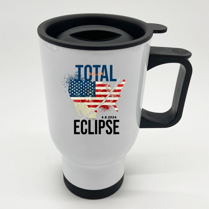 Total Solar Eclipse United States 4.8.2024 Front & Back Stainless Steel Travel Mug