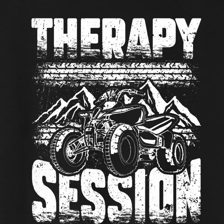 Therapy Session Funny ATV FourWheeler Quad Bike Rider Women's Crop Top Tee