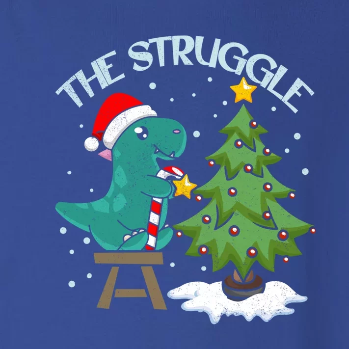 The Struggle Funny Dinosaur Christmas Tree Rex Xmas Pajamas Great Gift Toddler Long Sleeve Shirt