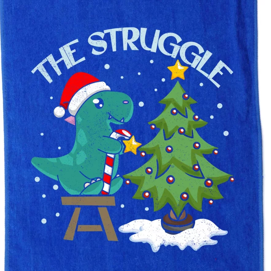 The Struggle Funny Dinosaur Christmas Tree Rex Xmas Pajamas Great Gift Platinum Collection Golf Towel