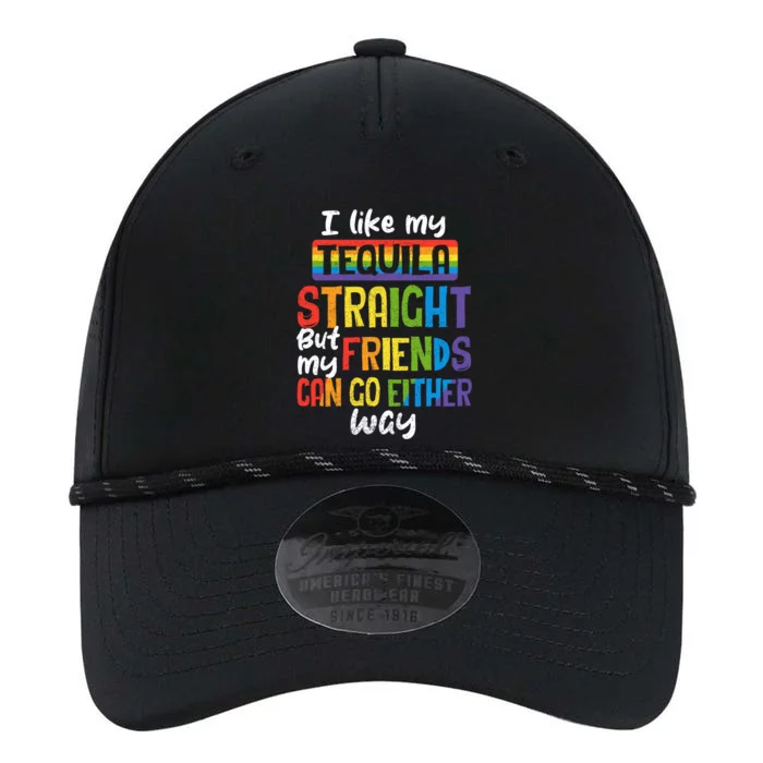 Tequila Straight Friends Go Either Way Funny Lgbt Ally Pride Gift Performance The Dyno Cap