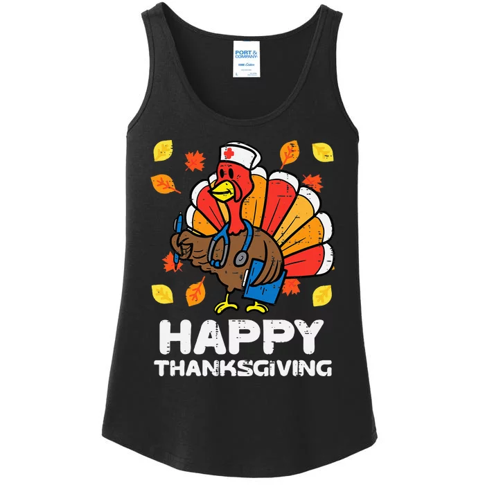 Thanksgiving Scrub for Nurses Turkey ICU ER RN Ladies Essential Tank