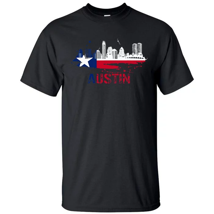 Texas State Flag Austin Skyline Austin Texas Skyline Tall T-Shirt