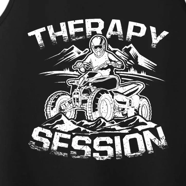 Therapy Session Funny ATV FourWheeler Quad Bike Rider Performance Tank