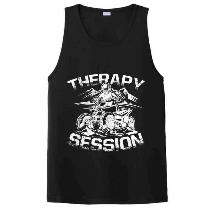 Therapy Session Funny ATV FourWheeler Quad Bike Rider Performance Tank