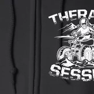 Therapy Session Funny ATV FourWheeler Quad Bike Rider Full Zip Hoodie