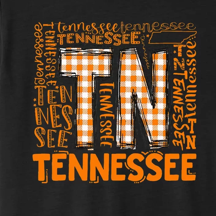 Tennessee State Flag Orange Plaid Tn ChromaSoft Performance T-Shirt