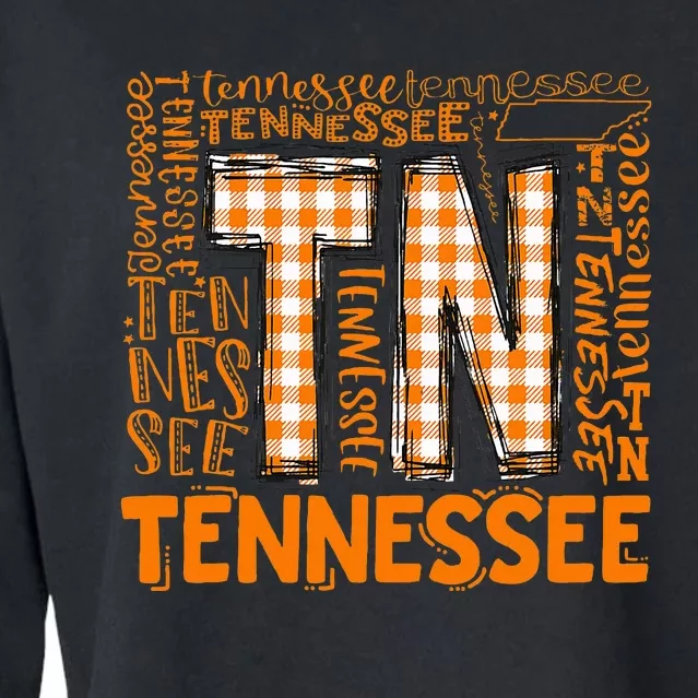 Tennessee State Flag Orange Plaid Tn Cropped Pullover Crew