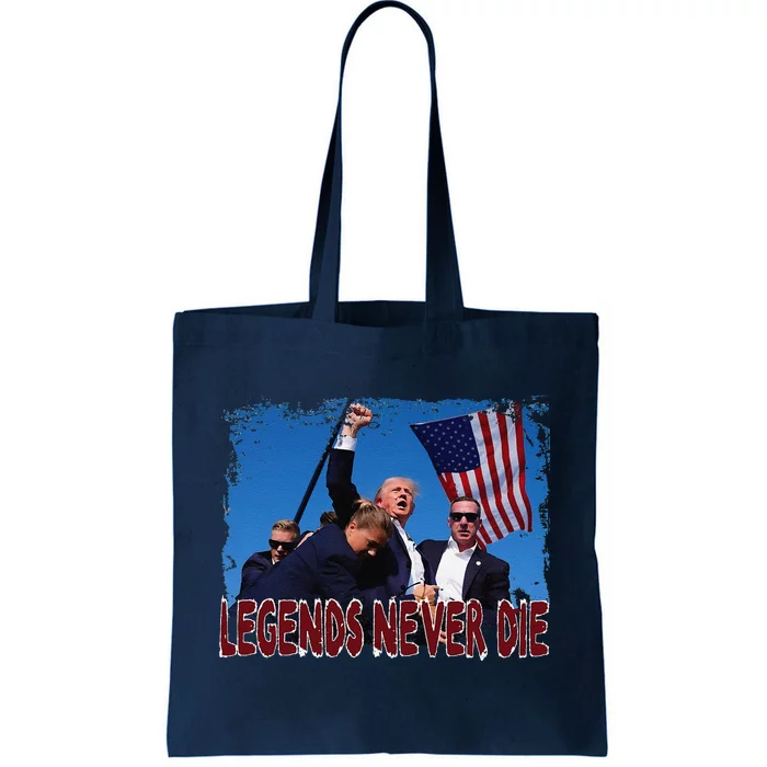 Trump Shot Fist Pumped 2024 Pray For Trump Legends Never Die Tote Bag