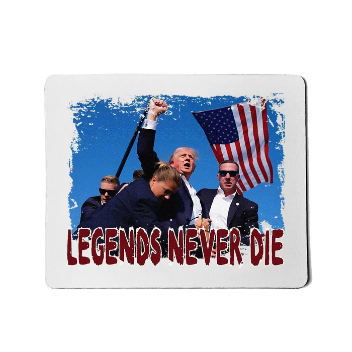 Trump Shot Fist Pumped 2024 Pray For Trump Legends Never Die Mousepad