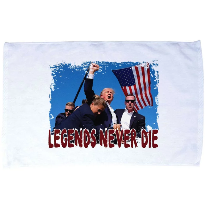 Trump Shot Fist Pumped 2024 Pray For Trump Legends Never Die Microfiber Hand Towel