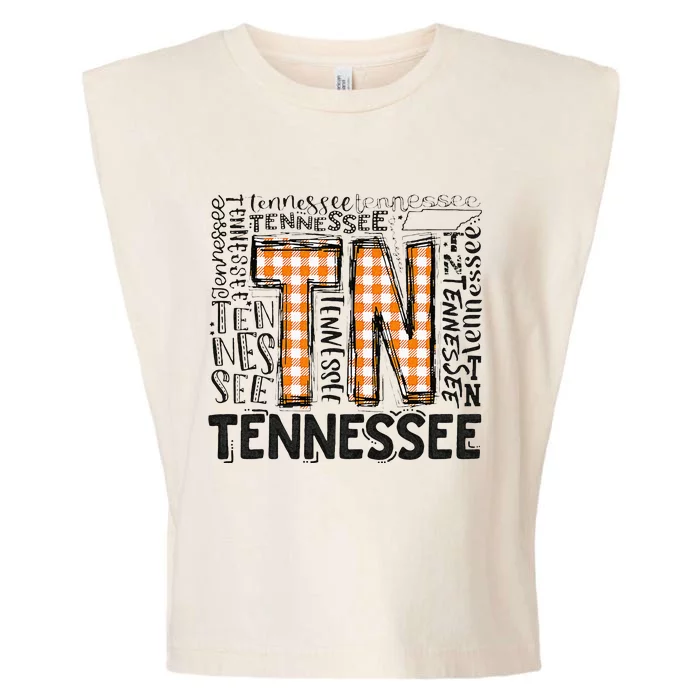 Tennessee State Flag Orange Plaid TN Garment-Dyed Women's Muscle Tee