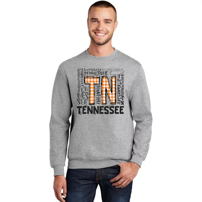 Tennessee State Flag Orange Plaid TN Tall Sweatshirt