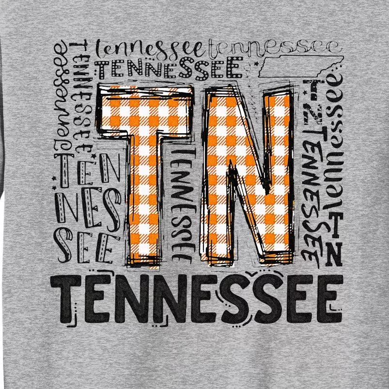 Tennessee State Flag Orange Plaid TN Tall Sweatshirt