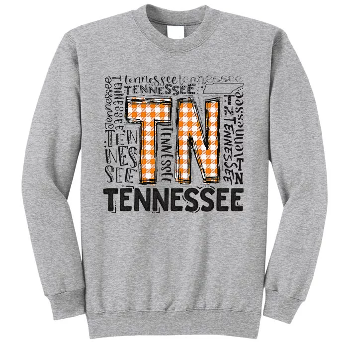 Tennessee State Flag Orange Plaid TN Tall Sweatshirt