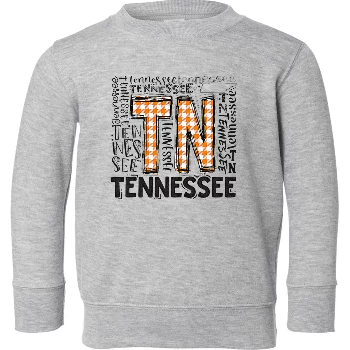 Tennessee State Flag Orange Plaid TN Toddler Sweatshirt