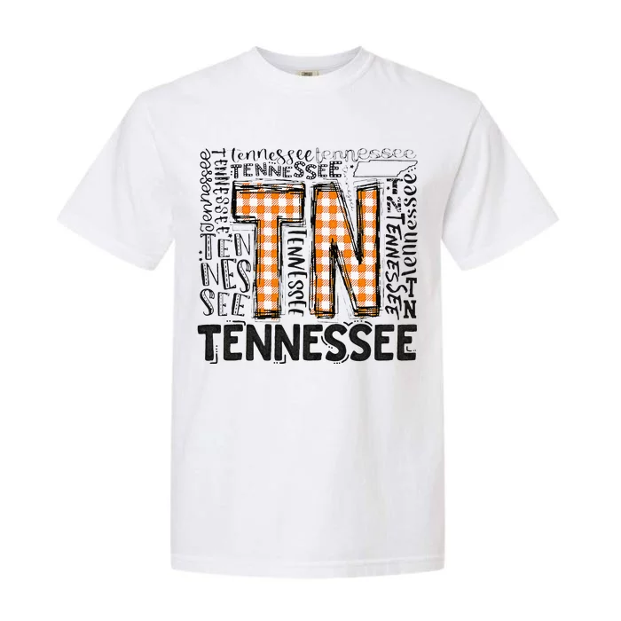 Tennessee State Flag Orange Plaid TN Garment-Dyed Heavyweight T-Shirt