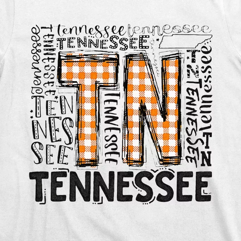 Tennessee State Flag Orange Plaid TN T-Shirt