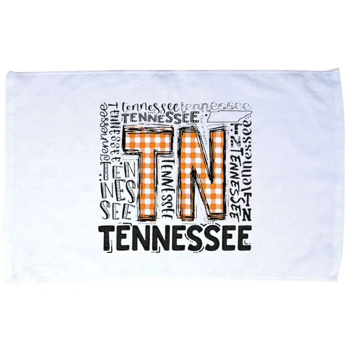 Tennessee State Flag Orange Plaid TN Microfiber Hand Towel