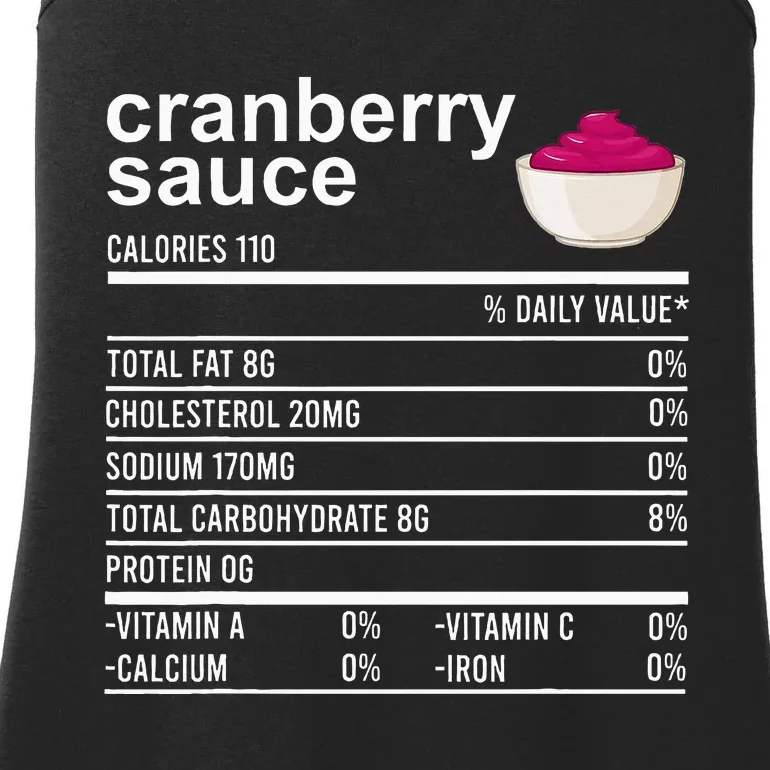 Thanksgiving Sauce Food Cranberry Nutrition Fact Ladies Essential Tank