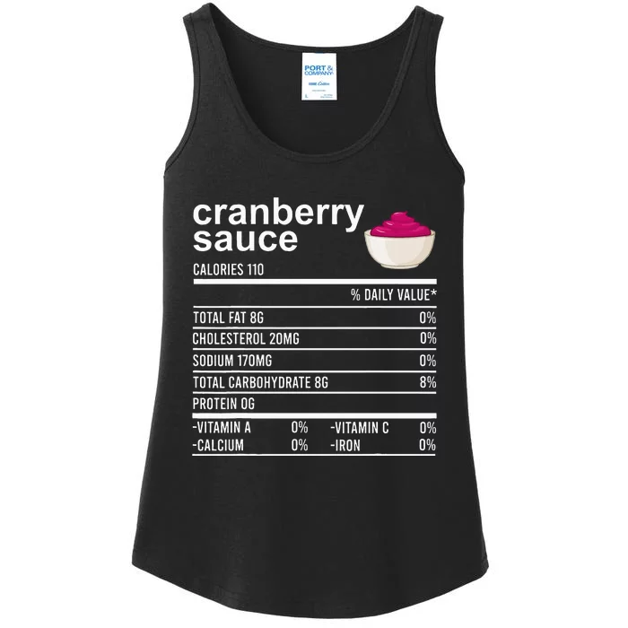 Thanksgiving Sauce Food Cranberry Nutrition Fact Ladies Essential Tank