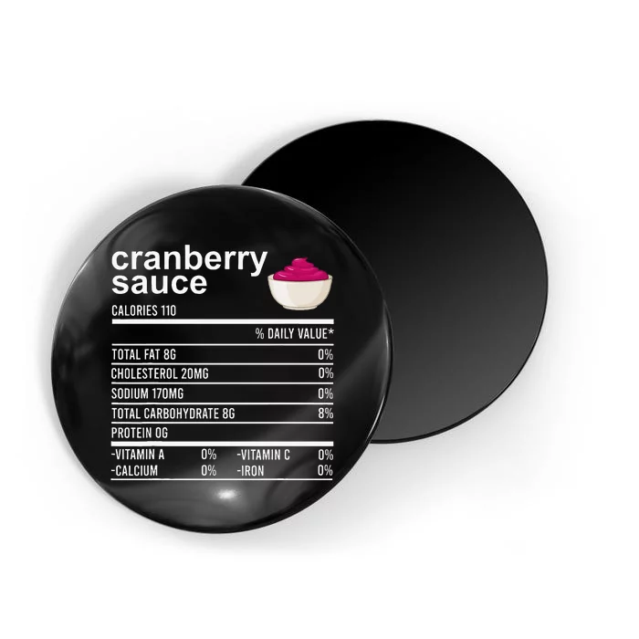 Thanksgiving Sauce Food Cranberry Nutrition Fact Magnet