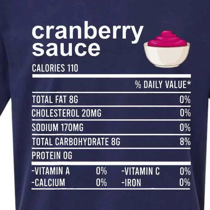 Thanksgiving Sauce Food Cranberry Nutrition Fact Sueded Cloud Jersey T-Shirt