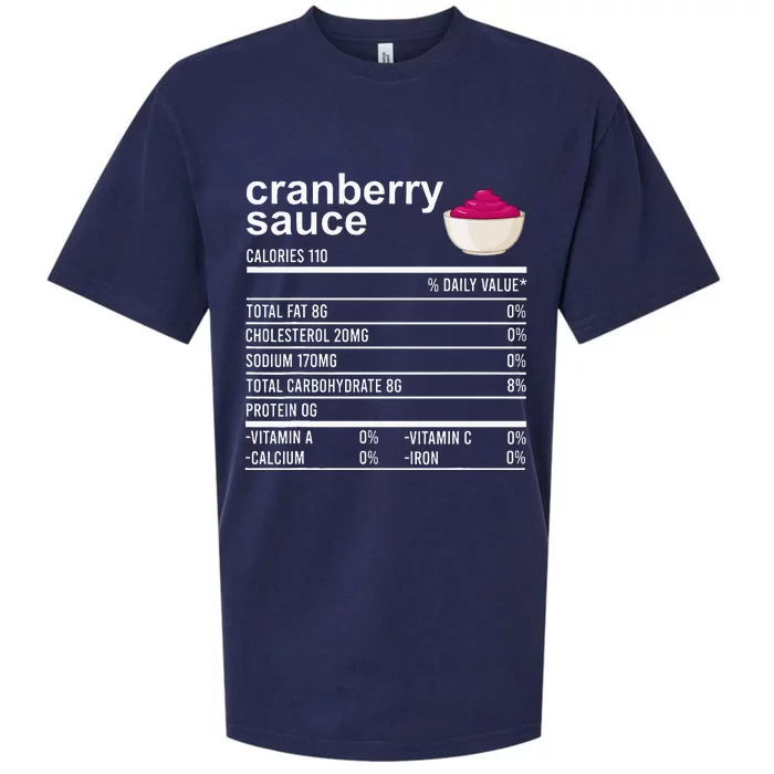 Thanksgiving Sauce Food Cranberry Nutrition Fact Sueded Cloud Jersey T-Shirt