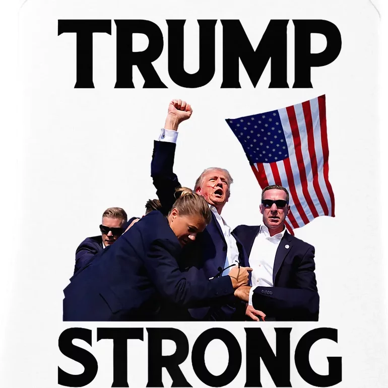 Trump Strong Fist Hand Us Vote Trump 2024 Survives Rally Ladies Essential Tank