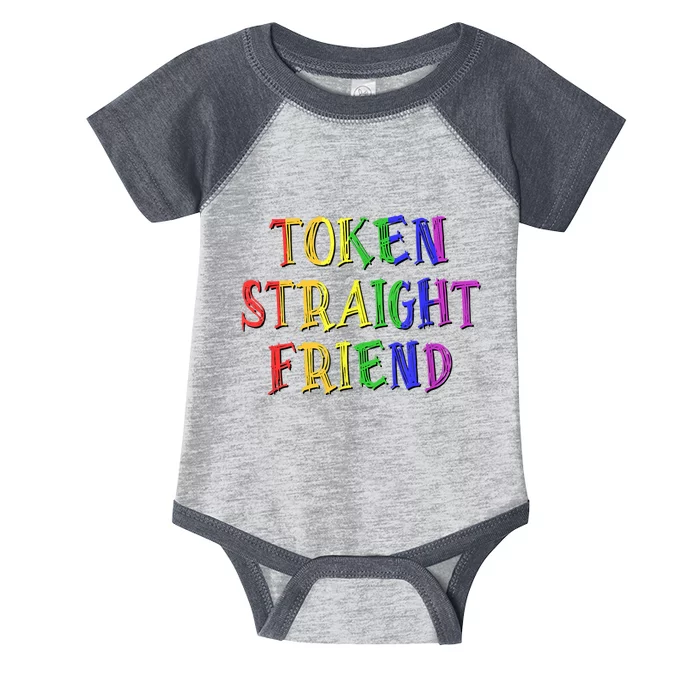 Token Straight Friend - Rainbow Colors Infant Baby Jersey Bodysuit