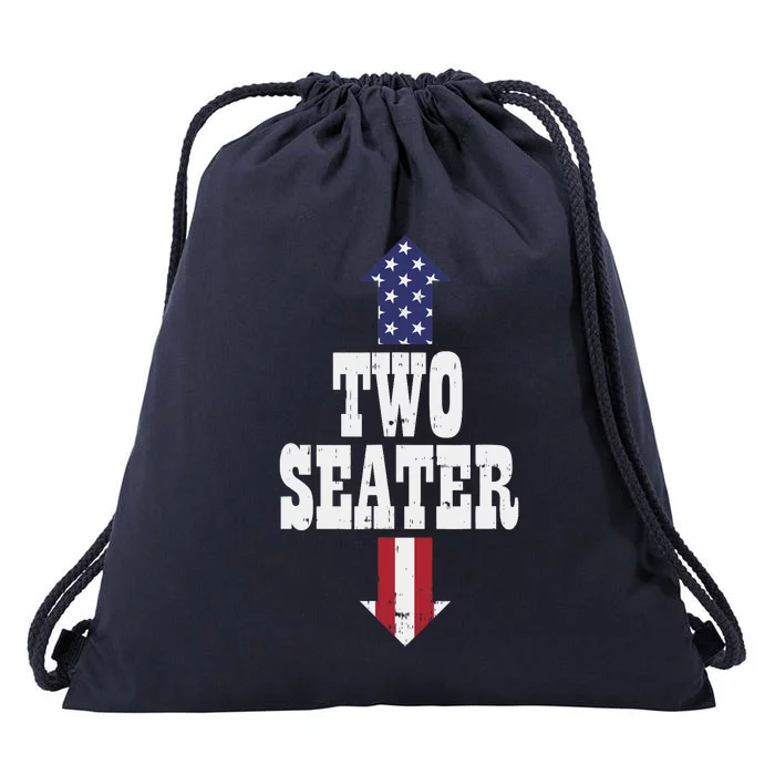 Two Seater Funny USA 4th Of July Party Naughty Adult Gift Drawstring Bag