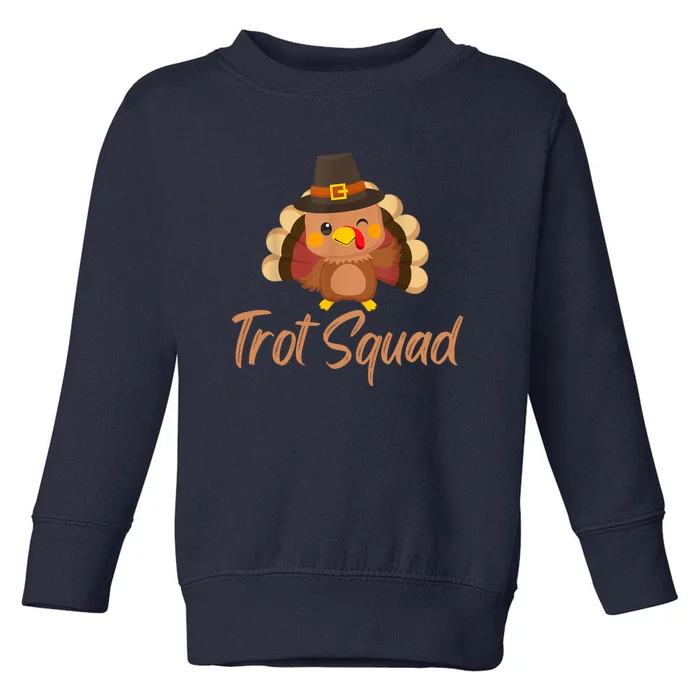 Trot Squad Funny Thanksgiving Day Running Costume Turkey Boy Toddler Sweatshirt