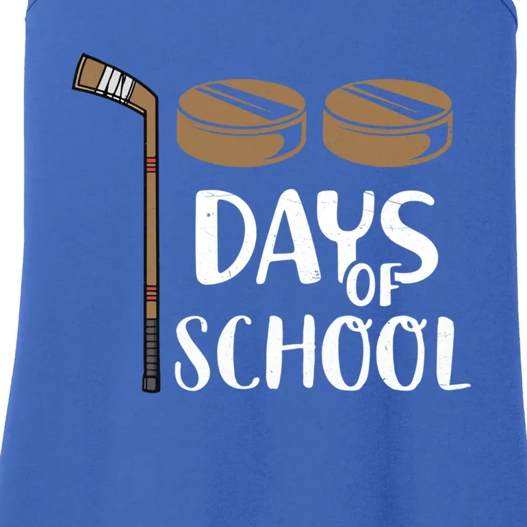 Teachers Students Funny 100th Day Of School Hockey Gift Ladies Essential Tank