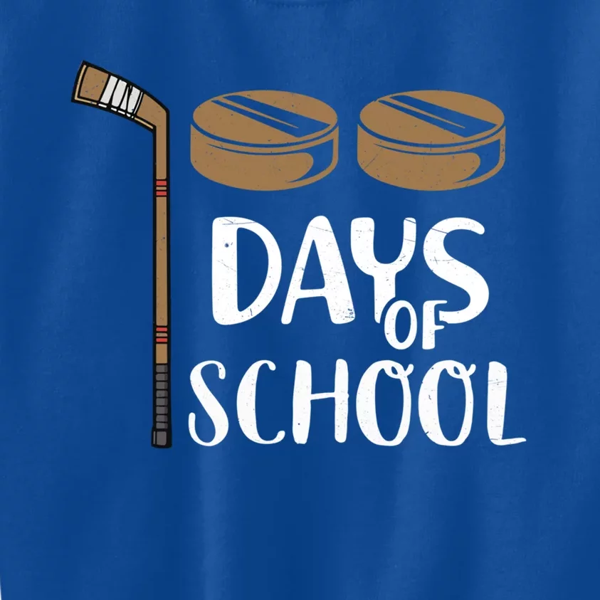 Teachers Students Funny 100th Day Of School Hockey Gift Kids Sweatshirt