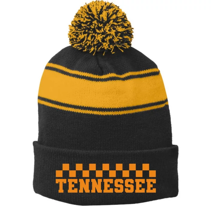 Tennessee Sports Fan Stripe Pom Pom Beanie