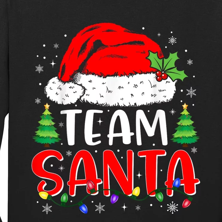 Team Santa Funny Christmas Lights Family Pajamas Matching Tall Long Sleeve T-Shirt