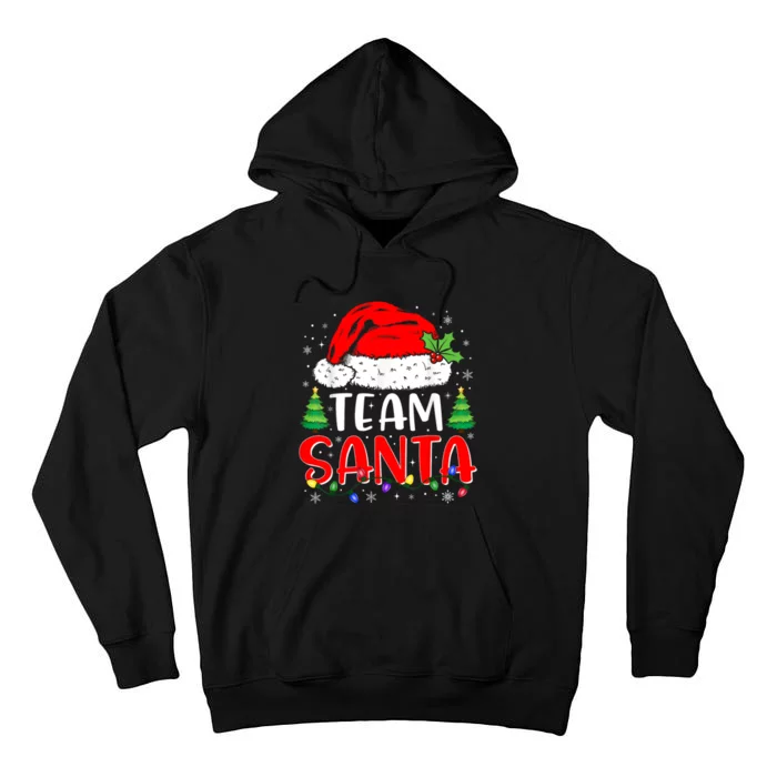 Team Santa Funny Christmas Lights Family Pajamas Matching Tall Hoodie