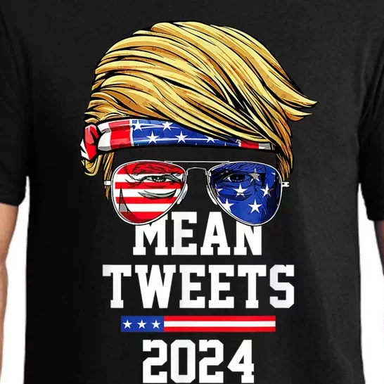 Trump Sunglasses Funny Trump 2024 Mean Tweets 4th Of July Pajama Set