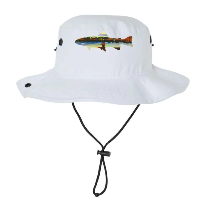 Trout Silhouette Fly Fishing Sunset Lake Legacy Cool Fit Booney Bucket Hat