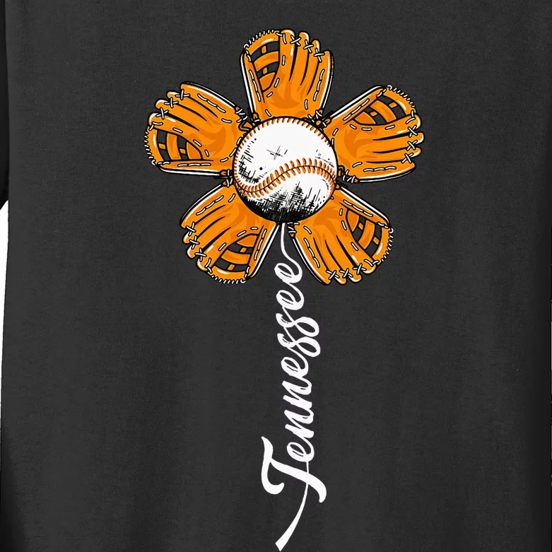 Tennessies Souvenir Flower I Love Tennessian Kids Long Sleeve Shirt