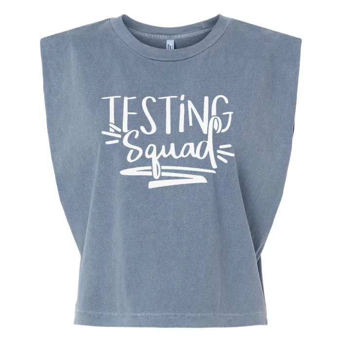 Testing Squad Funny Final Exam Boost Confident Student Garment-Dyed Women's Muscle Tee