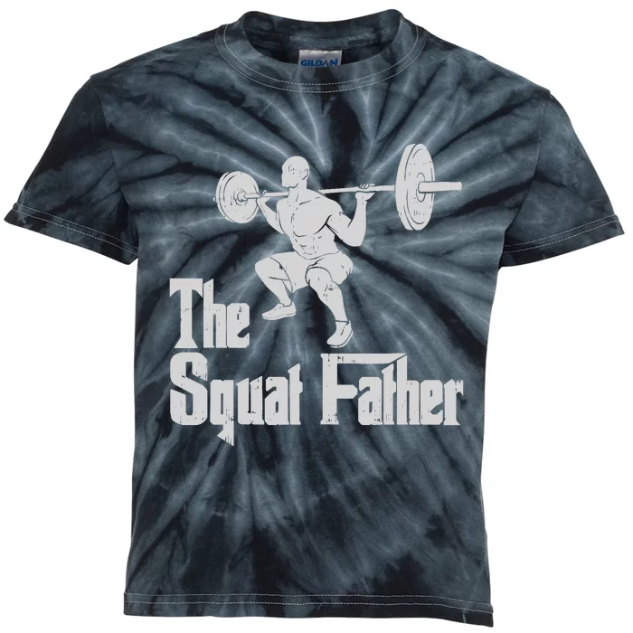 The Squat Father Funny Dad Workout Weights Gym Fathers Day Kids Tie-Dye T-Shirt