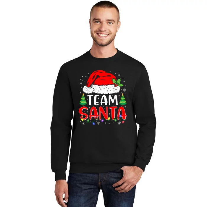 Team Santa Funny Christmas Lights Family Pajamas Matching Tall Sweatshirt