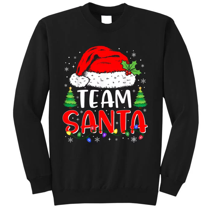 Team Santa Funny Christmas Lights Family Pajamas Matching Tall Sweatshirt