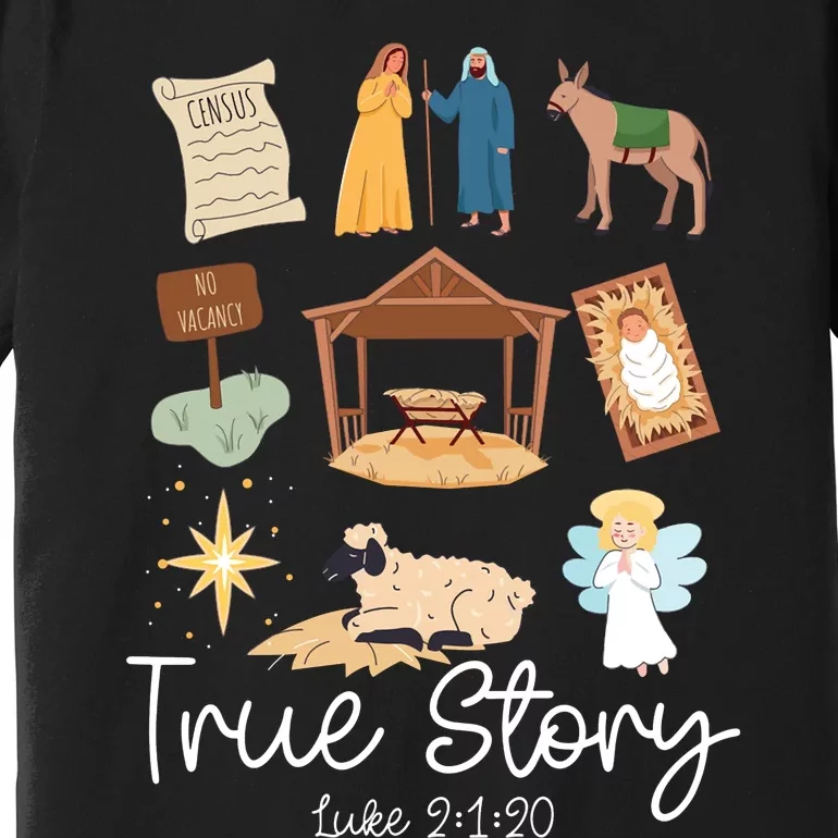 True Story Faith Based Christmas Holly Night Nativity Story Premium T-Shirt