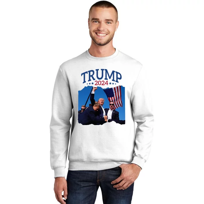 Trump Short Fist Pumped 2024 Pray For Trump NeverS Give Up Sweatshirt