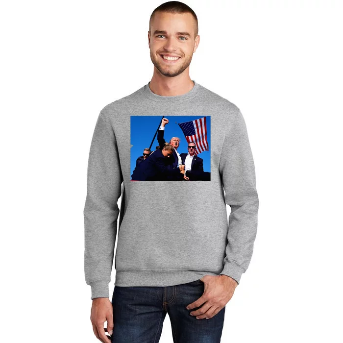 Trump Shot Fist Pump Usa Maga Tall Sweatshirt