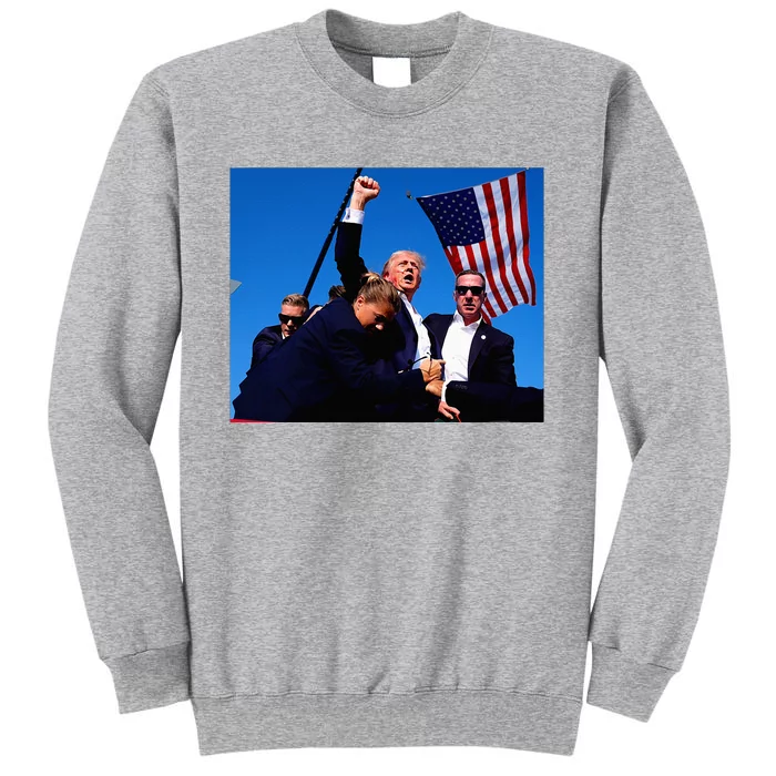 Trump Shot Fist Pump Usa Maga Tall Sweatshirt