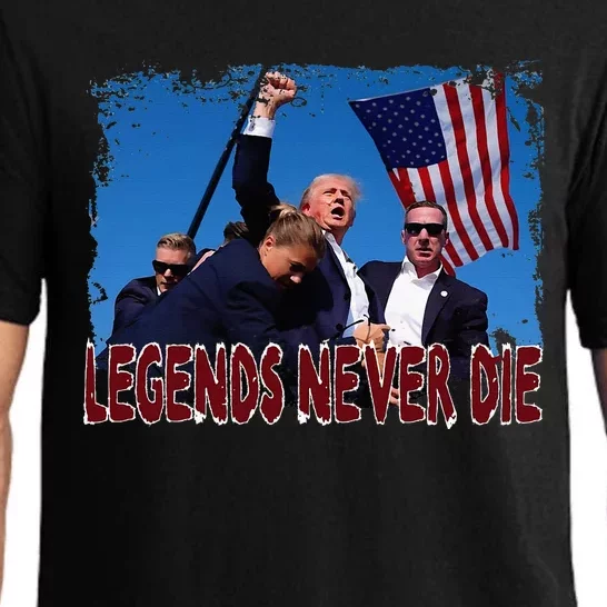 Trump Shot Fist Pumped 2024 Pray For Trump Legends Never Die Pajama Set