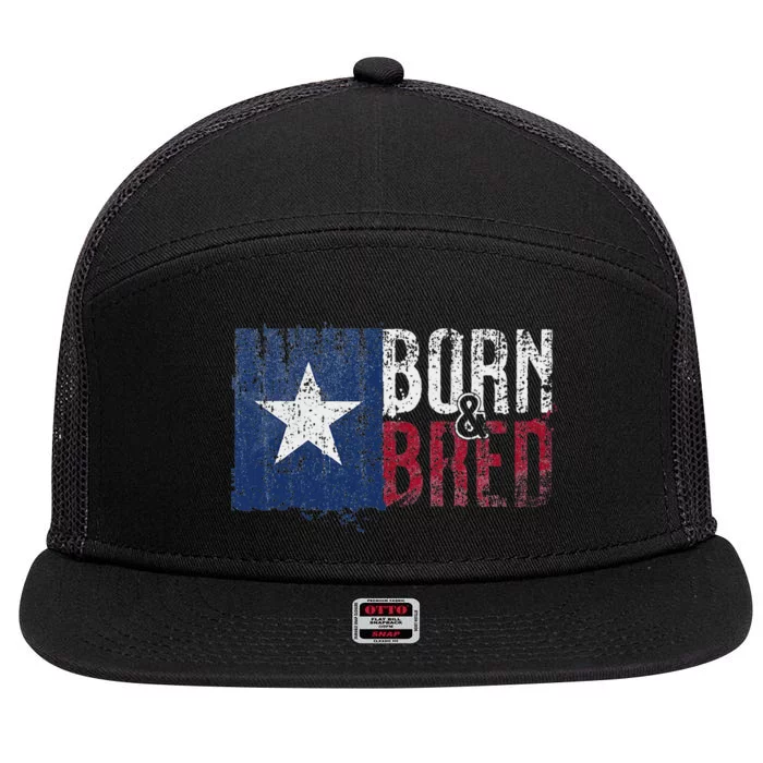 Texas State Flag Pride Born & Bred Native Home 7 Panel Mesh Trucker Snapback Hat